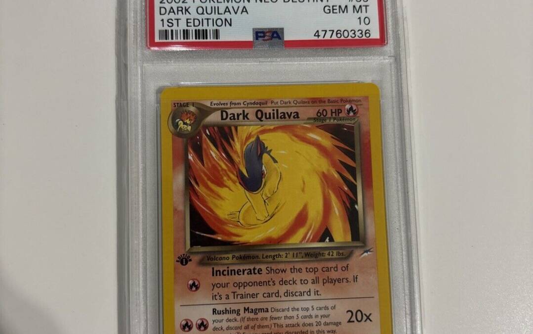 Dark Quilava 1st Edition 39/105 Uncommon Neo Destiny Pokemon WOTC NM 2002 Psa 10