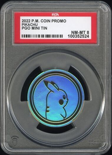 Pikachu Pokemon Go Coin – Official Pokemon TCG – Gold Metallic Jumbo Coin PSA 8